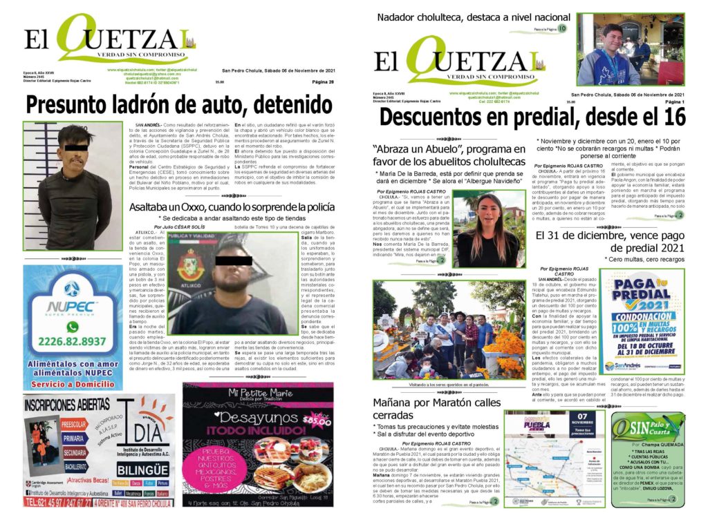Nuestra Portada Edición 2445 del 6 de noviembre 2021