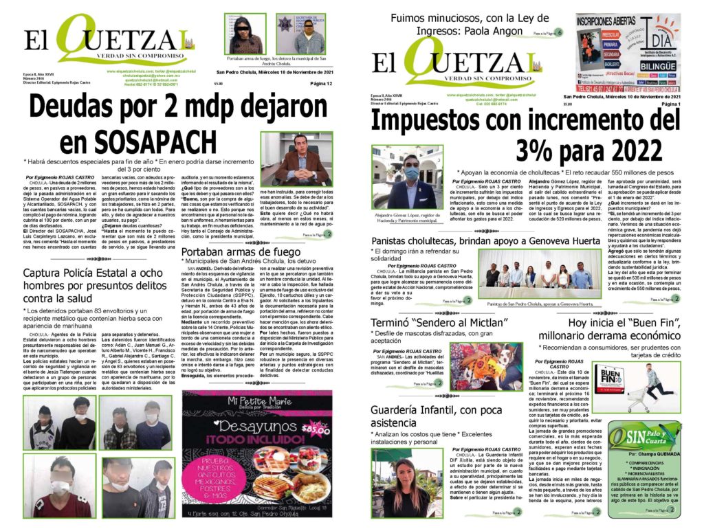 Nuestra Portada, Edición 2446 del 10 de noviembre 2021