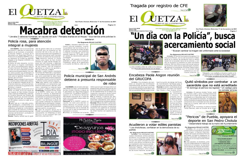 Nuestra Portada, Edición 2448, del 17 de Noviembre 2021