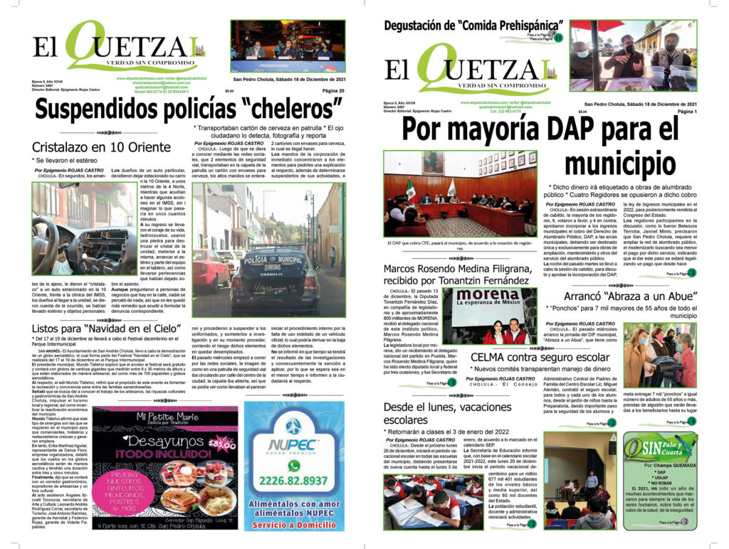 Nuestra Portada, Edición 2457 del 18 de diciembre de 2021