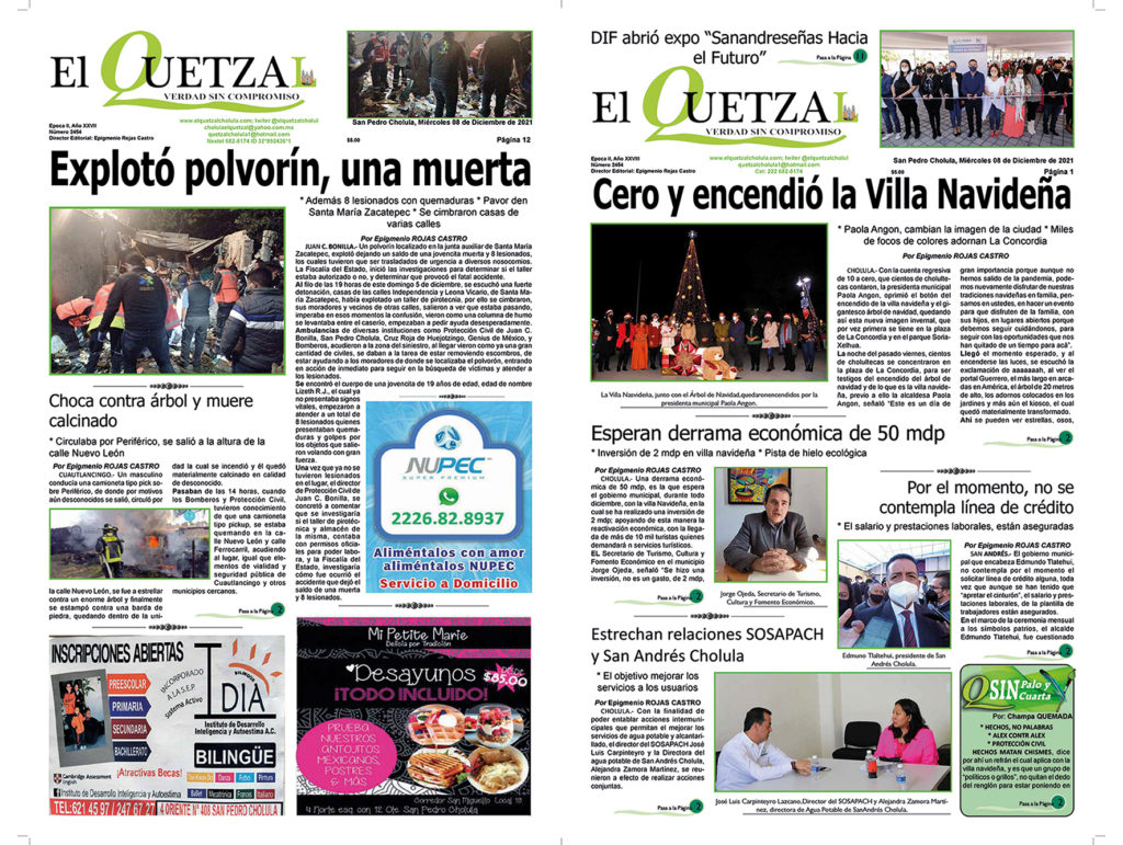 Nuestra Portada, Edición 2454 del 8 de Diciembre 2021