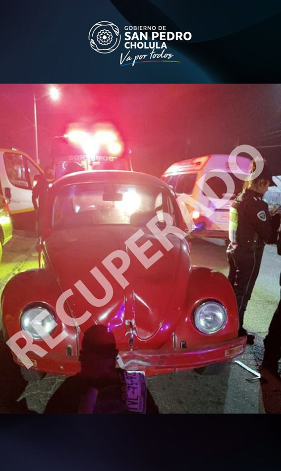 Policías de San Pedro Cholula recuperan dos vehículos con reporte de robo