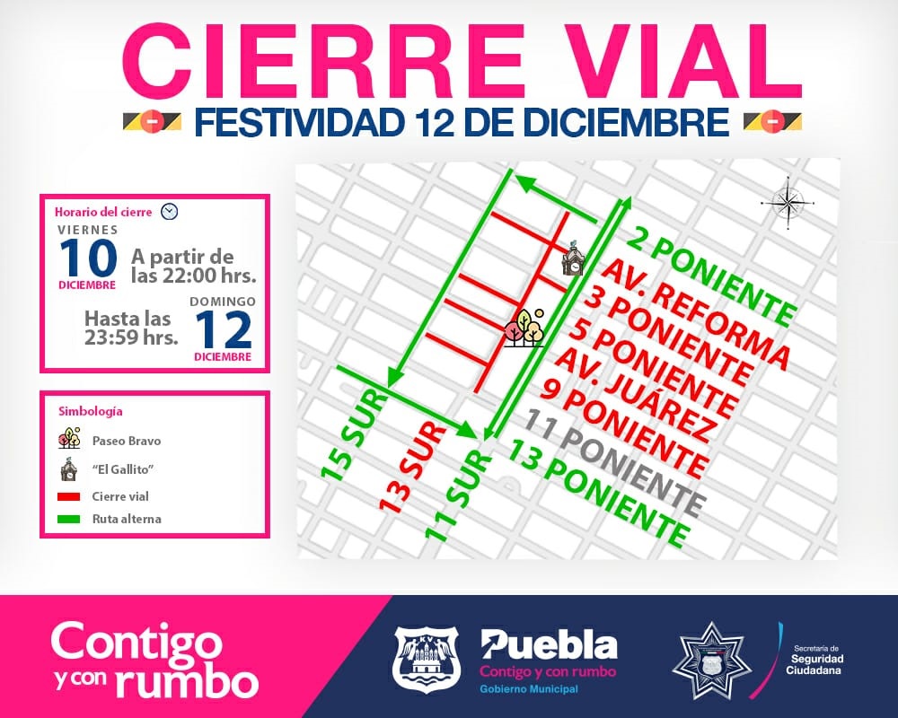 Gobernación municipal desarrolla operativo de control y vigilancia por celebraciones de la virgen de Guadalupe