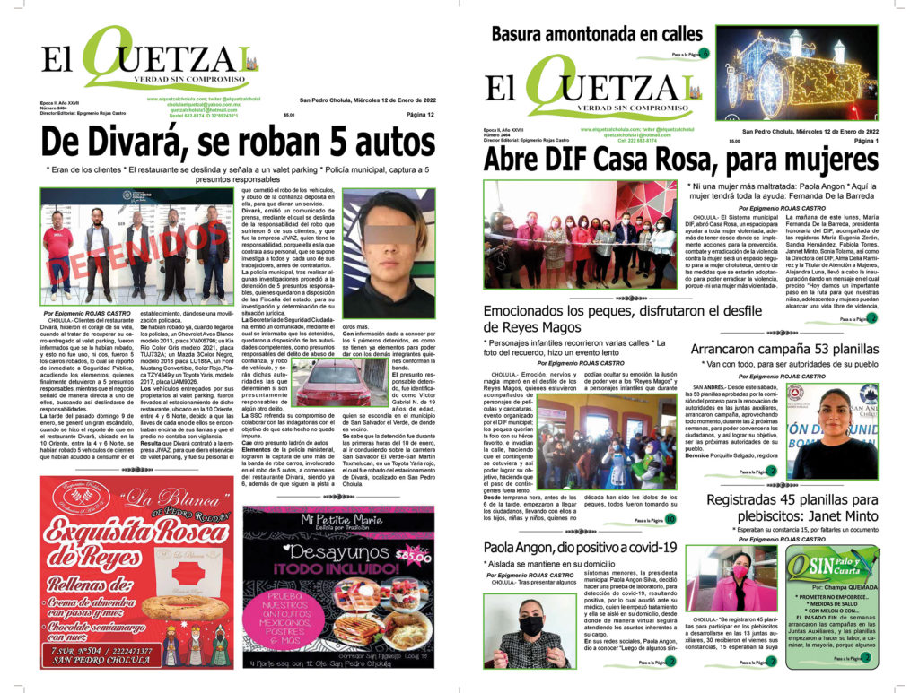Nuestra Portada, Edición 2464 del 12 de Enero 2022