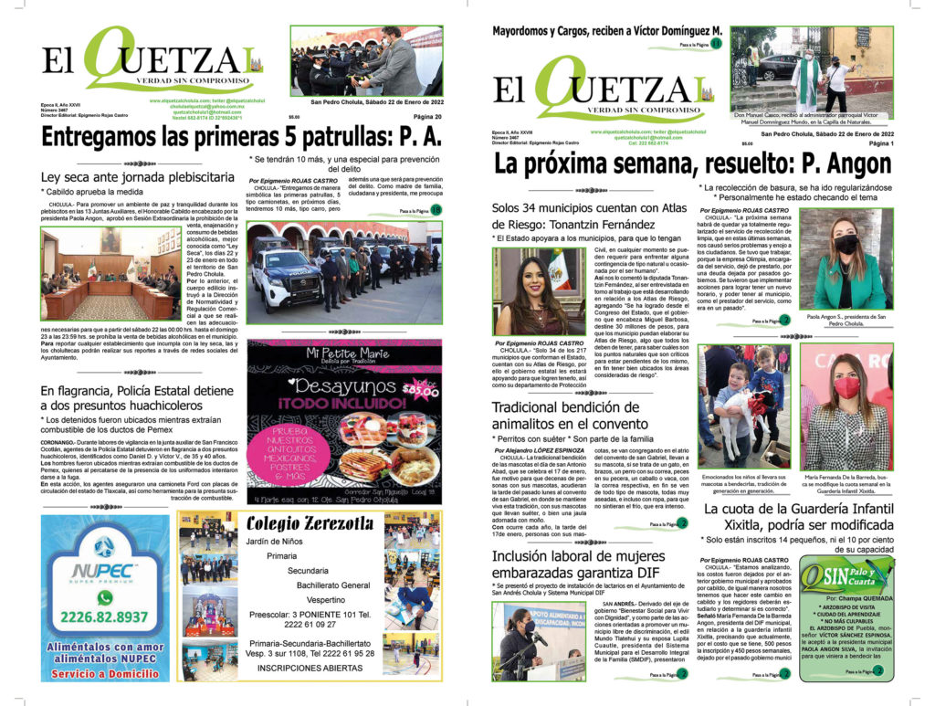 Nuestra Portada, Edición 2467 del 22 de Enero 2022