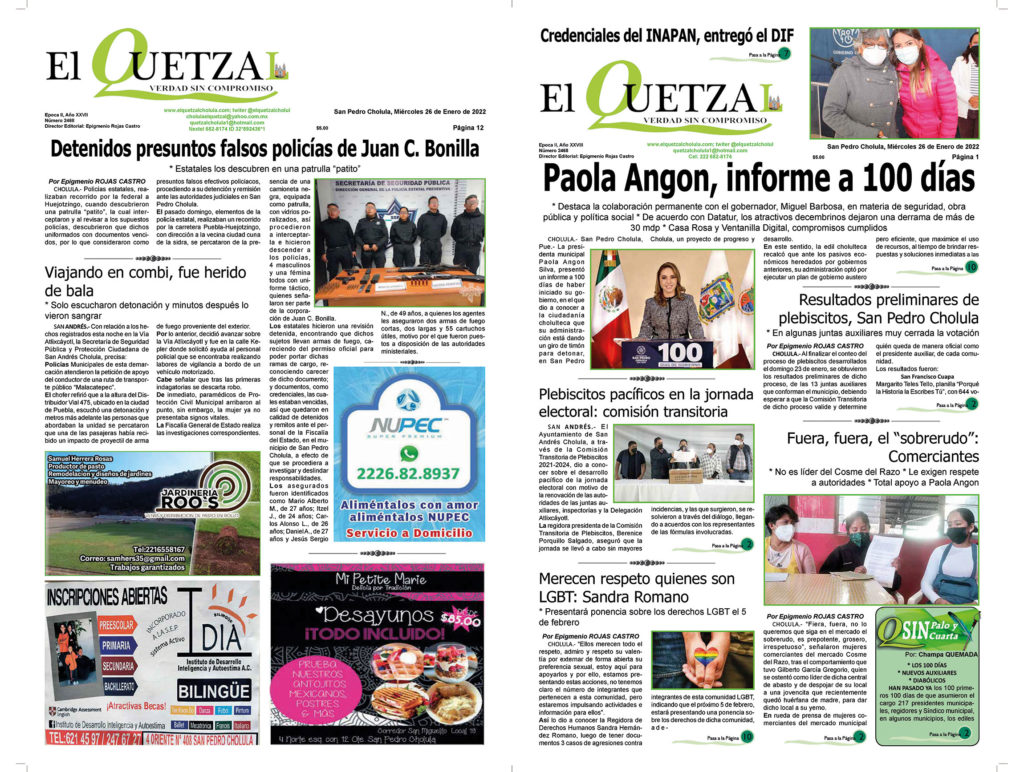 Nuestra Portada, Edición 2468 del 26 Enero 2022