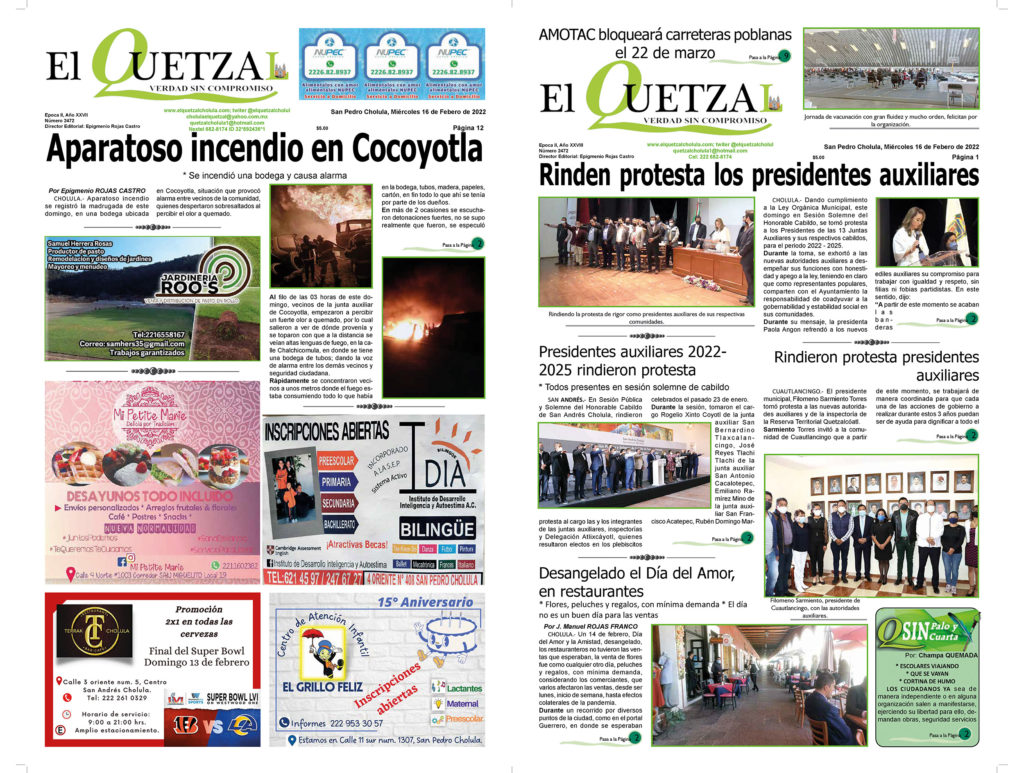 Nuestra Portada Edición 2474 del 16 Febrero 2022