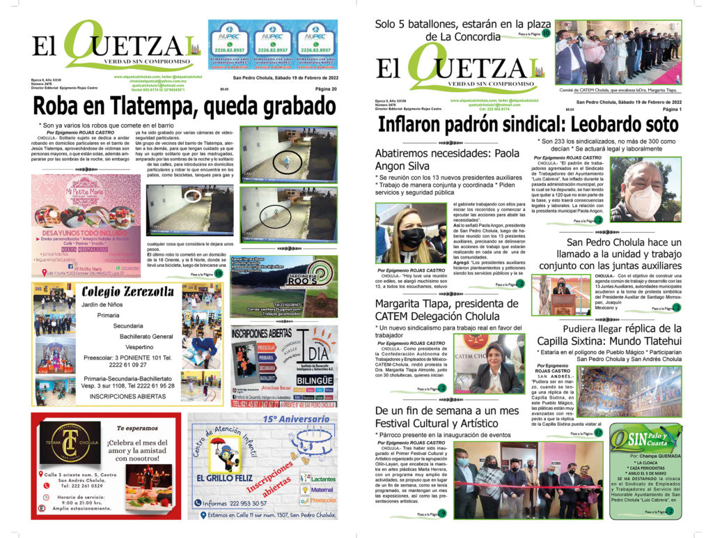 Nuestra Portada Edición 2475 del 19 Febrero 2022