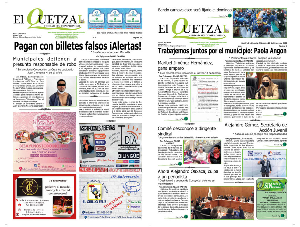 Nuestra Portada Edición 2476 del 23 Febrero 2022