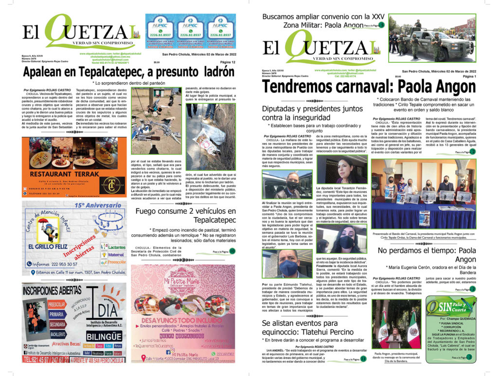 Nuestra Portada, Edición 2478, del 02 Marzo 2022