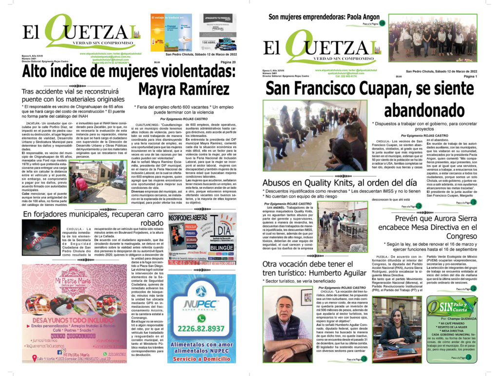 Nuestra Portada Edición 2481 del 12 de Marzo 2022