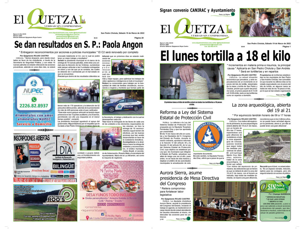 Nuestra Portada, Edición 2483 del 19 de Marzo 2022