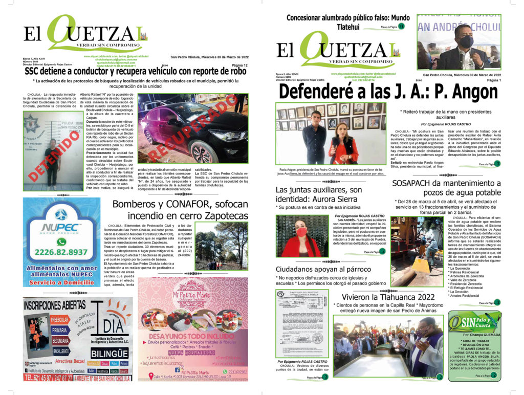 Nuestra Portada Edición 2486, del 30 Marzo 2022