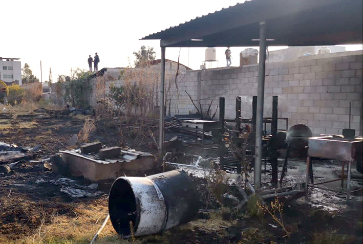 Incendio en bodega de Tlaxcalancingo