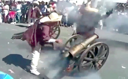 Durante carnaval en Huejotzingo