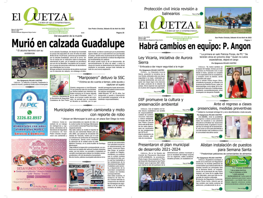 Nuestra Portada, Edición 2487 del 02 Abril 2022