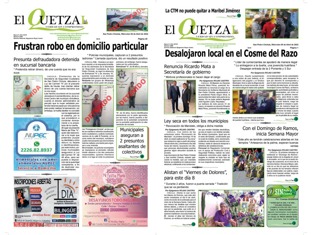 Nuestra Portada, Edición 2488 del 06 Abril 2022