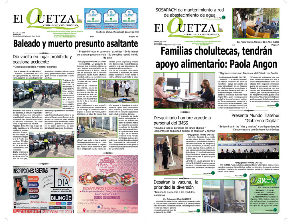 Nuestra Portada, Edición 2492 del 20 de Abril 2022