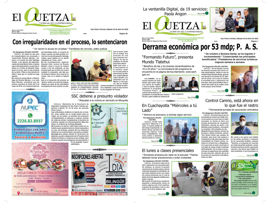 Nuestra Portada, Edición 2493del 23 Abril 2022