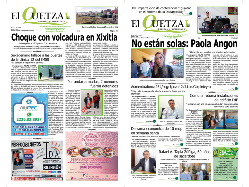 Nuestra Portada, edición 2494 del 27 Abril 2022
