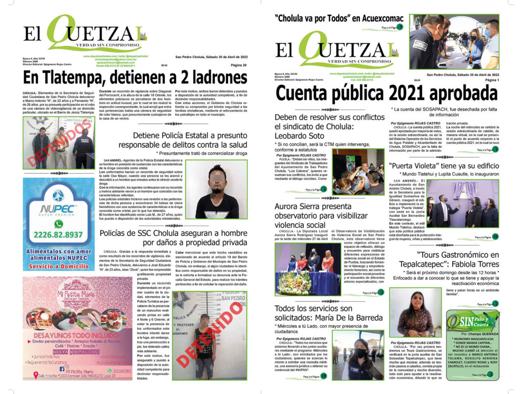 Nuestra Portada, Edición 2495, 30 Abril 2022