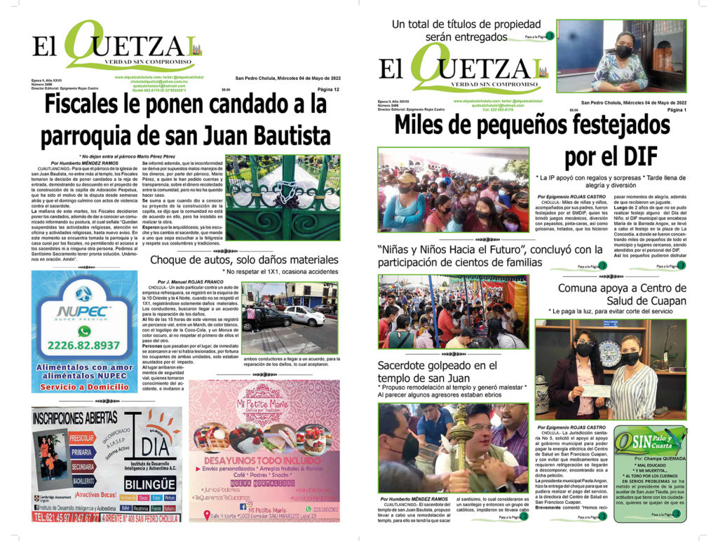 Nuestra Portada, Edición 2496, 4 Mayo 2022