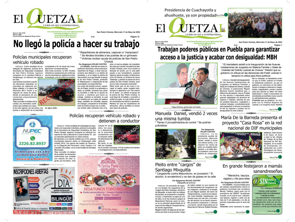 Nuestra Portada Edición 2498 del 11 Mayo 2022