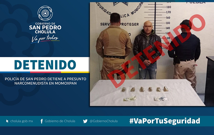 En Momoxpan detiene a presunto narcomenudista