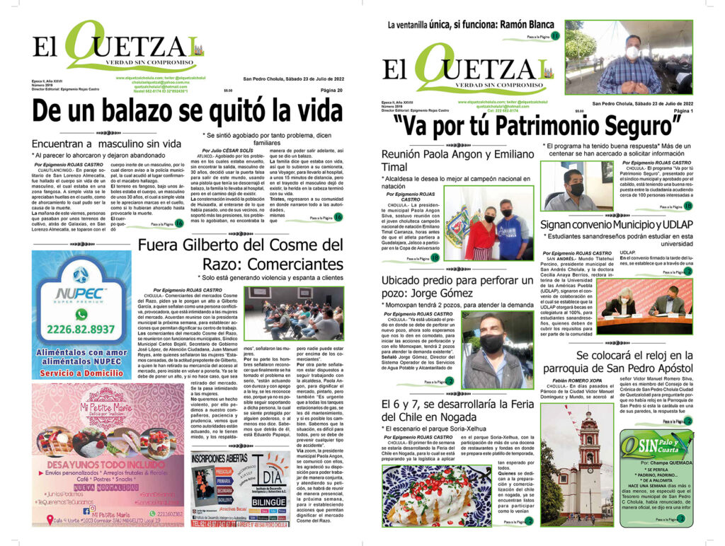Nuestra Portada Edición 2519, 23 Julio 2022