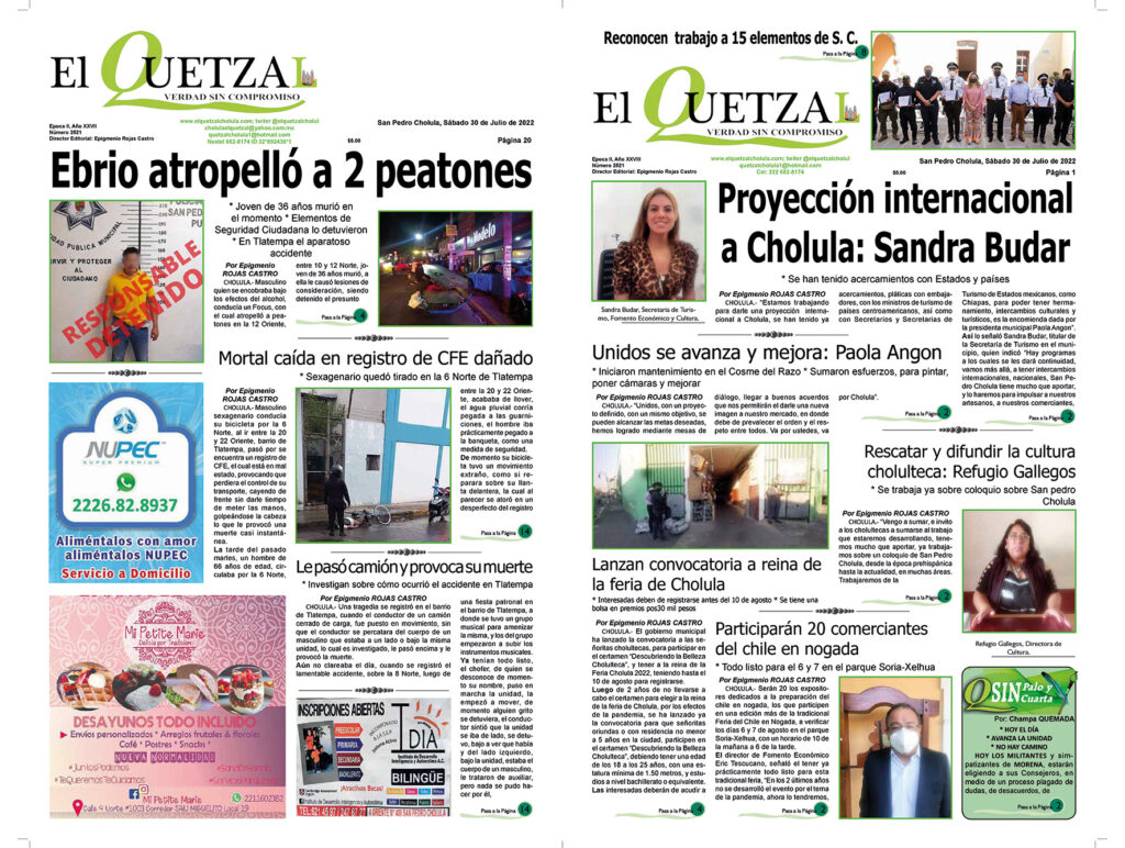 Nuestra Portada Edición 2521 del 30 Julio 2022