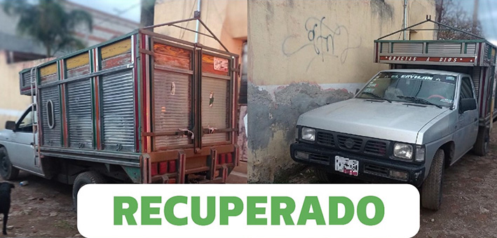 Recuperan camioneta, cuando se la robaban