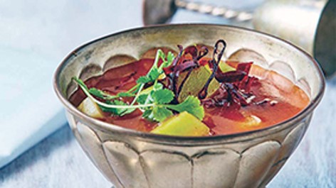 Sopa de chayote con guajillo