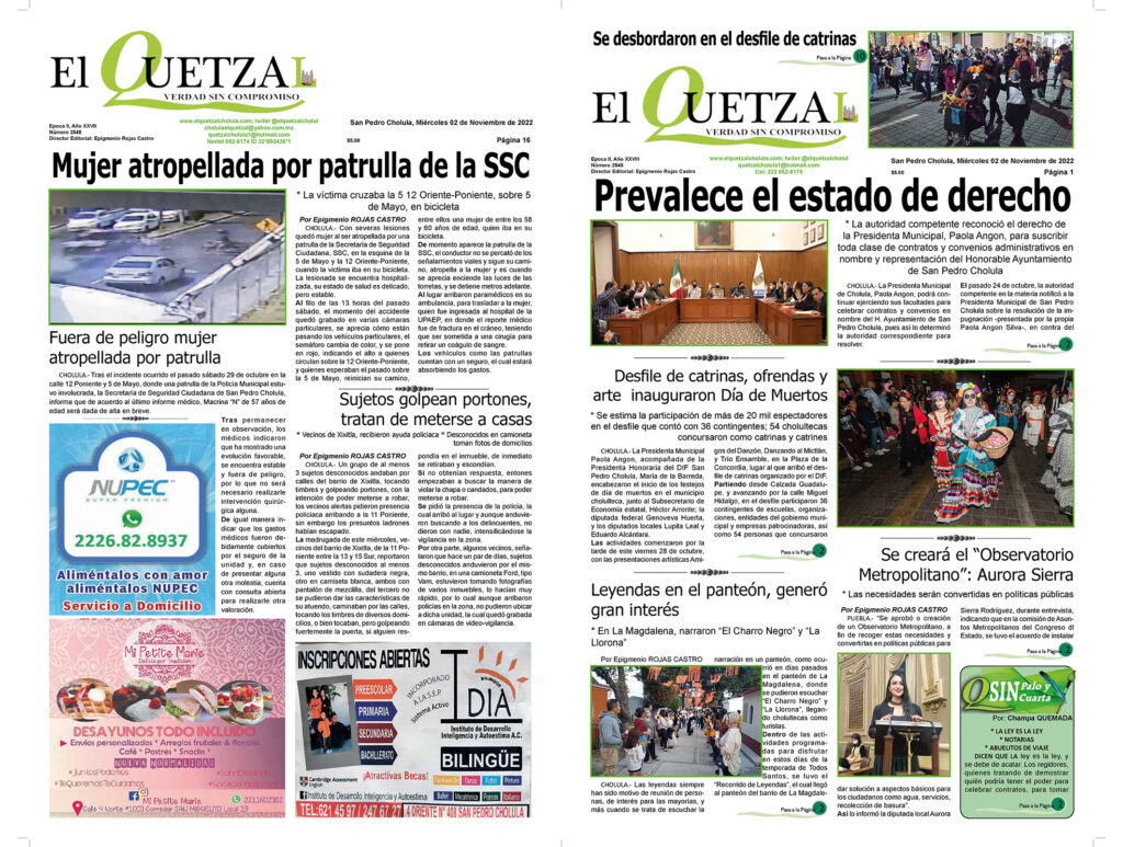Nuestra Portada, edición 2548, 02 Noviembre 2022