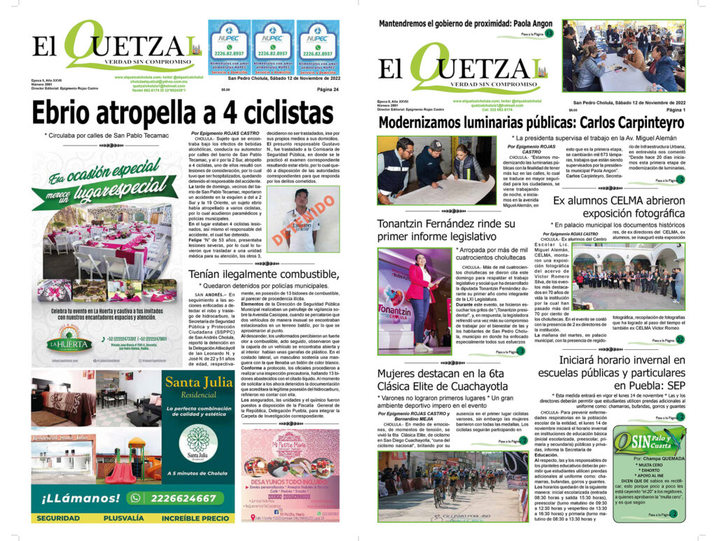 Nuestra Portada, Edición 2551, 12 Noviembre 2022