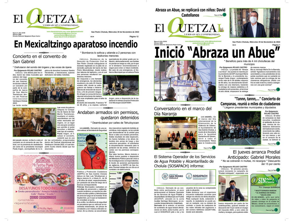 Nuestra Portada, Edición 2256, 30 Noviembre 2022