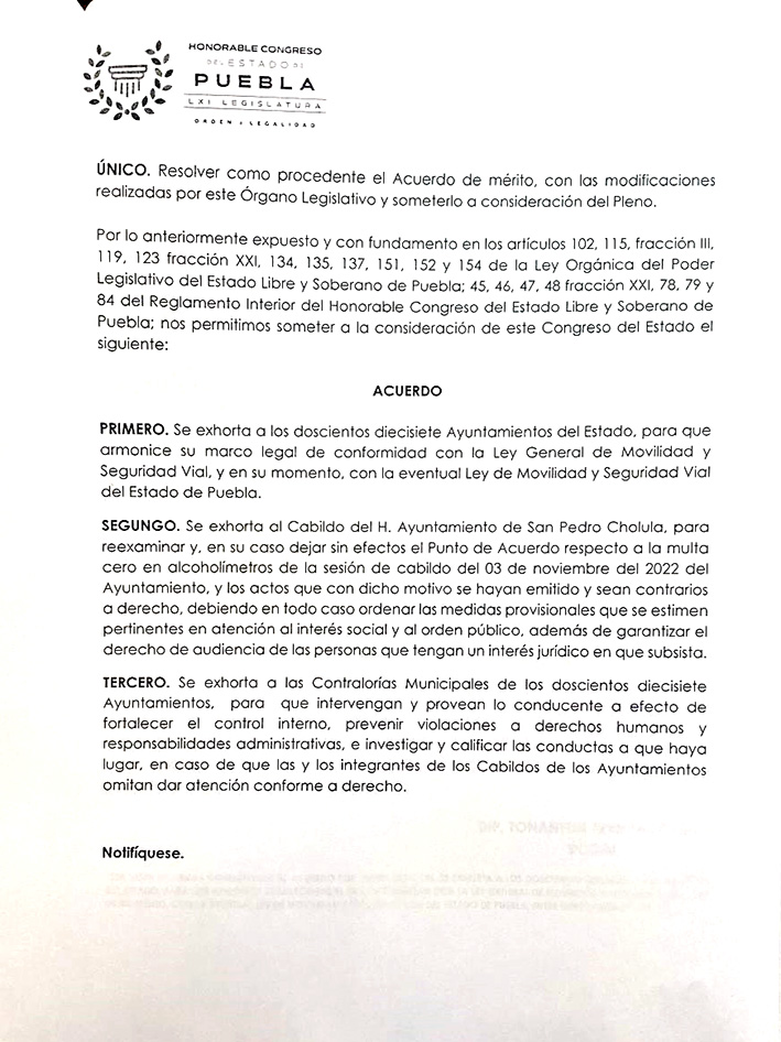 Diputados exhortan a regidores a cancelar “multa cero”