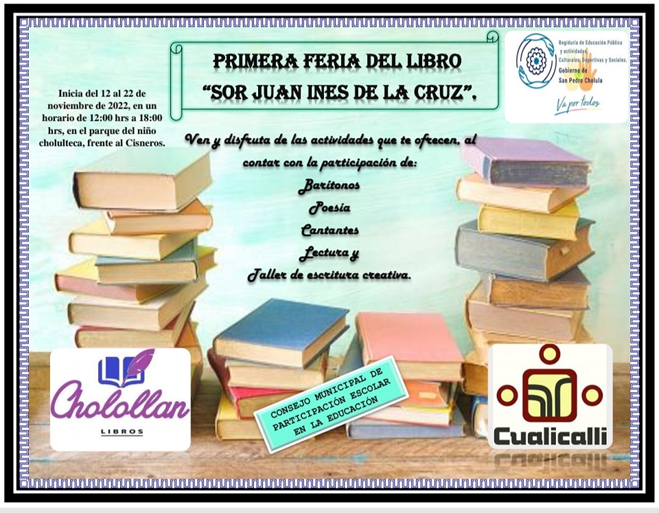 Feria del libro “Sor Juana Inés de la Cruz”, del 12 al 22 de noviembre