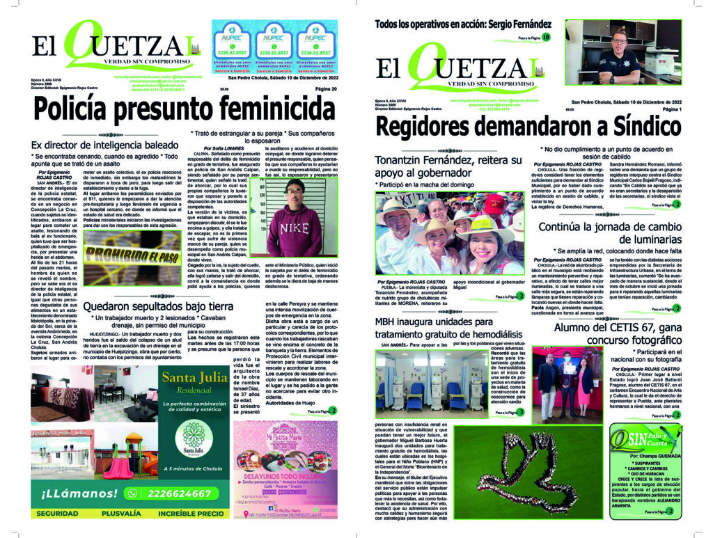 Nuestra Portada Edición 2559, 10 Diciembre 2022