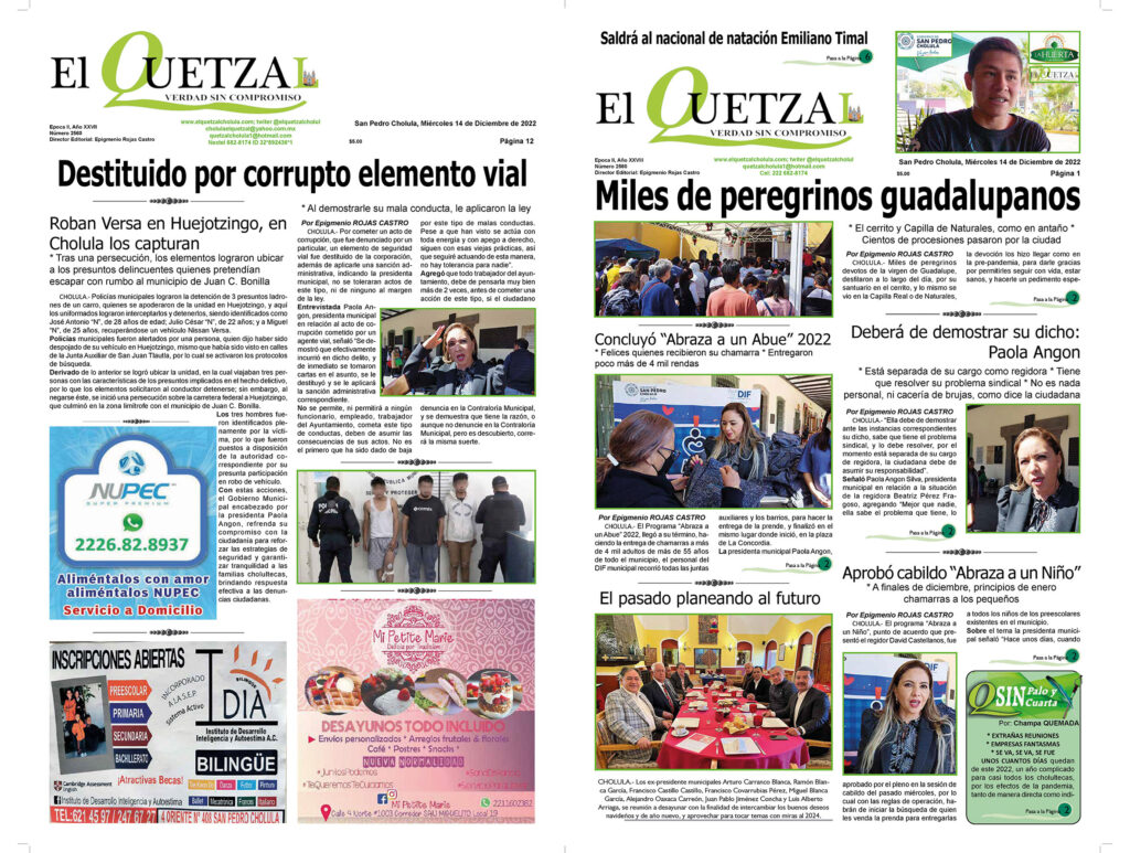 Nuestra Portada, Edición 2560, 14 Diciembre 2022
