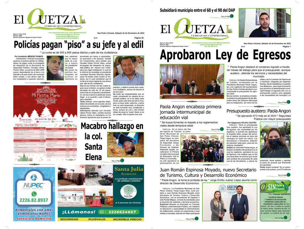 Nuestra Portada, Edición 2563, 24 Diciembre 2022