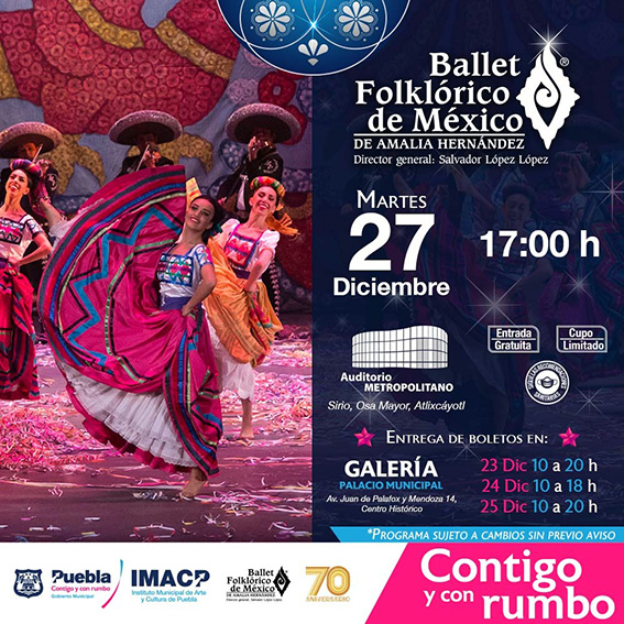 Ayuntamiento invita a cerrar el año disfrutando del gran ballet folklórico de México