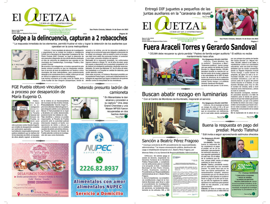 Nuestra Portada, Edición 2569 14 enero 2023