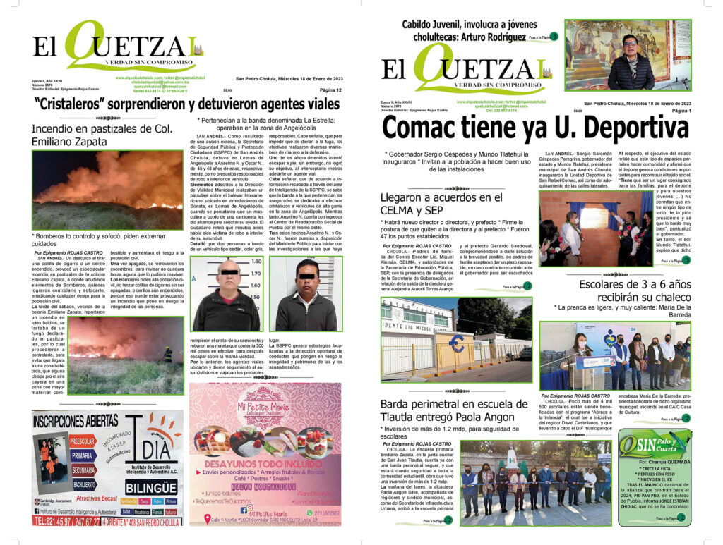 Nuestra Portada Edición 2570, 18 Enero 2023