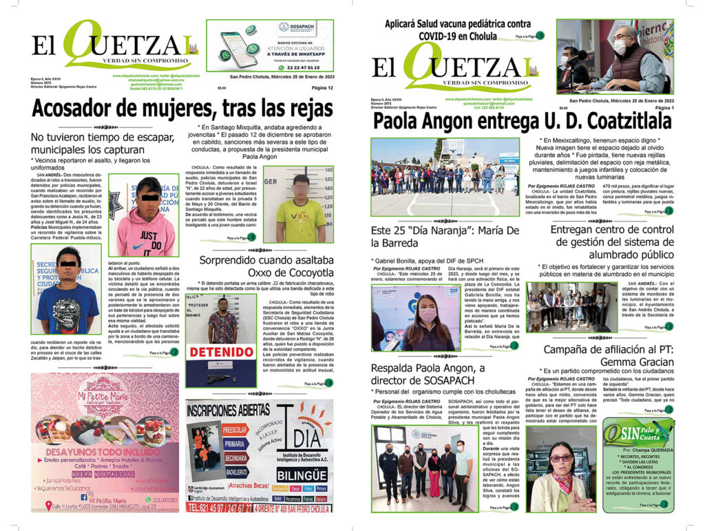 Nuestra Portada, Edición 2572, 25 Enero 2023