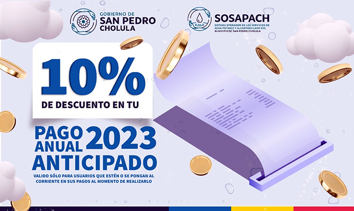 SOSAPACH descuento del 10% de descuento por pago anticipado
