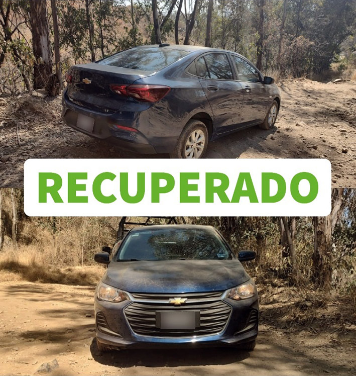 En Tepontla, municipales recuperan carro robado
