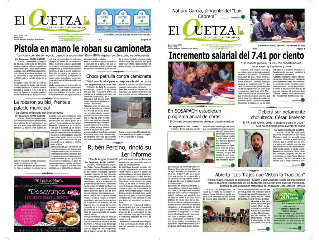 Nuestra Portada, edicipon 2579, 18 Febrero 2023