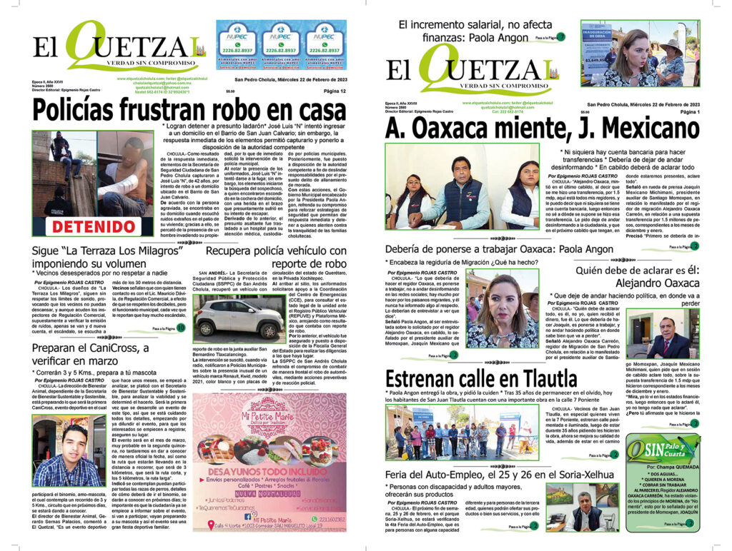 Nuestra Portada, edición 2580, 22 Febrero 2023