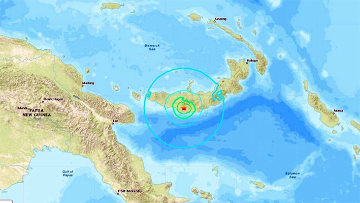 Se registra sismo de 6.2 en Papúa Nueva Guinea