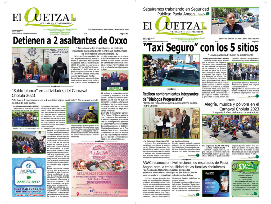 Nuestra Portada, Edición 2582, 01 Marzo 2023